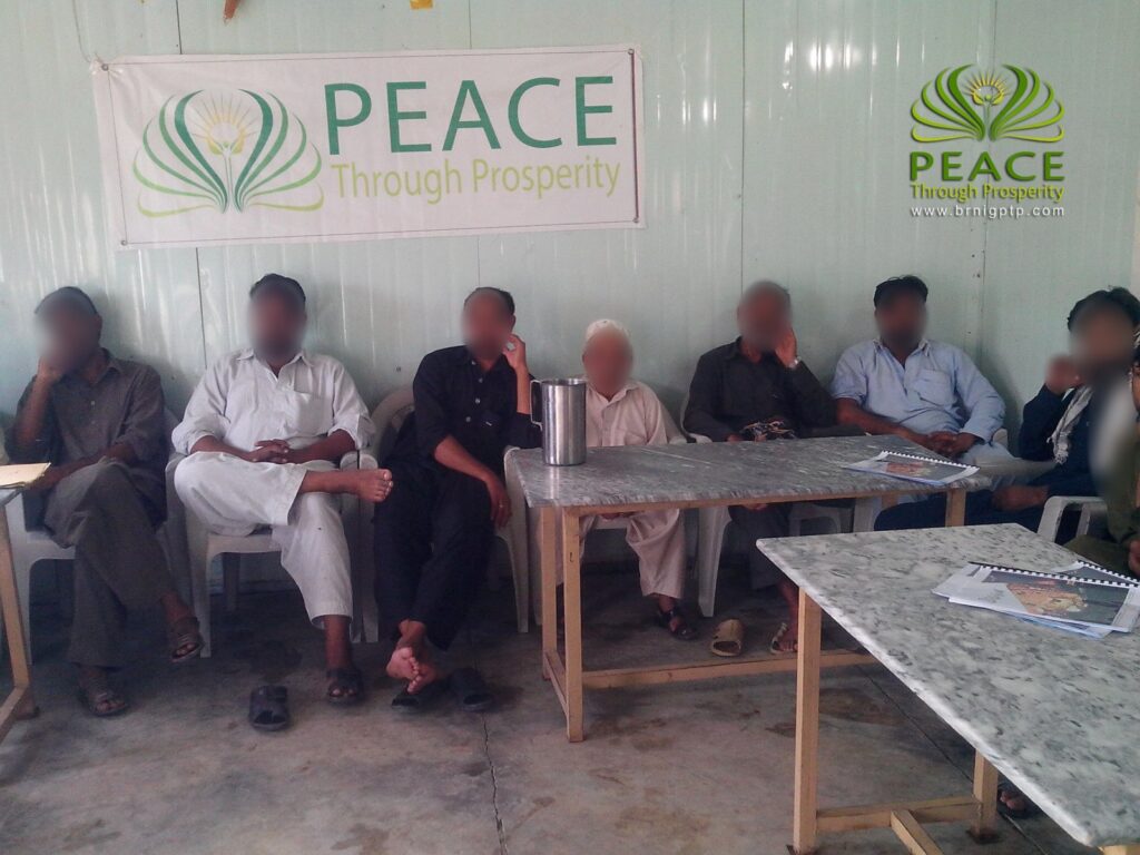 A Peace Through Prosperity mini-MBA class in Haripur, Khyber Pakhtunkhwa, 2013 (cohort 2, day 2). Faces blurred.